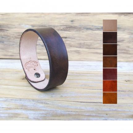 Bracelet en cuir Essentiel Couleur au CHOIX fabriqué en France.JPG