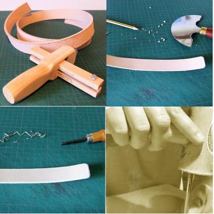 Quelques étapes de fabrication d'un bracelet en cuir - Le Bison blanc - 100 % fabrication française